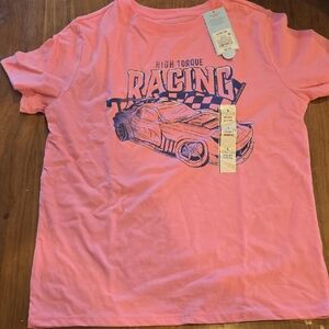 Cat & Jack Boys Pink Racing Graphic T Shirt